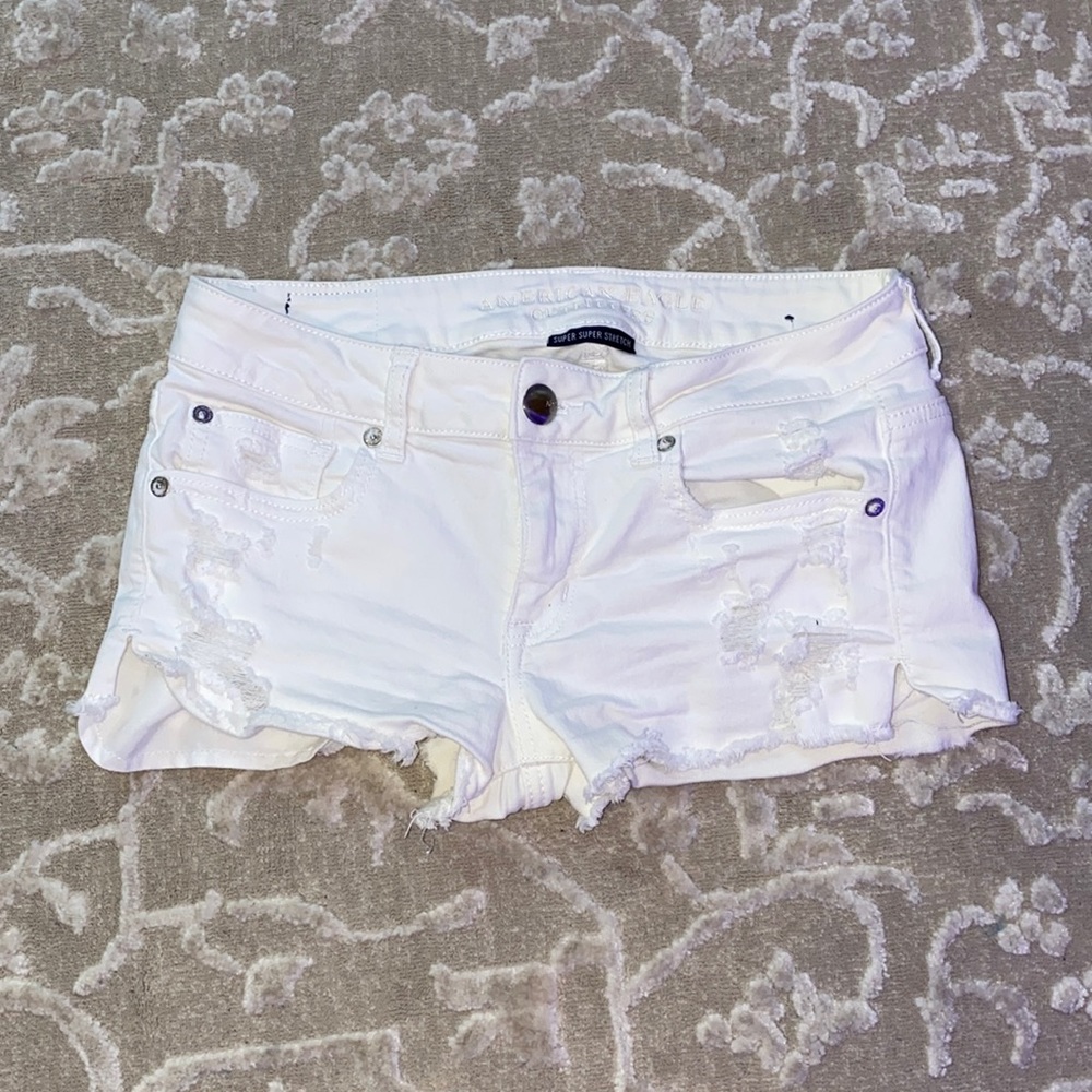 White jean shorts from american eagle!